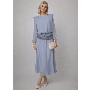 URSULA OF SWITZERLAND 80s Chiffon Dress